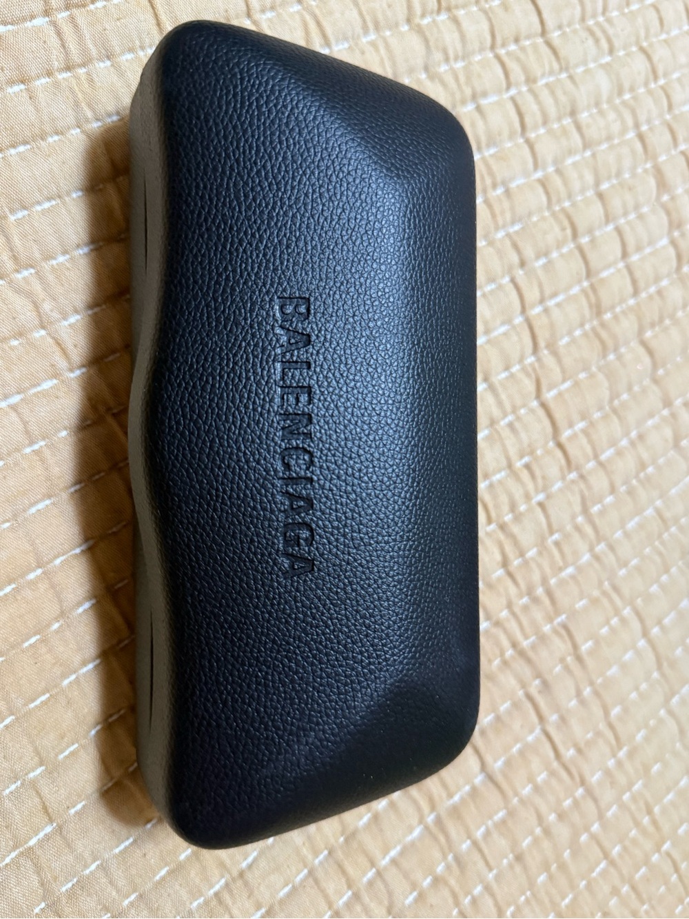 Balenciaga Black Pebbled Leather Eyewear Case